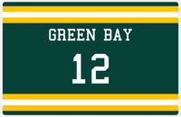 Thumbnail for Personalized Jersey Number Placemat - Green Bay - Single Stripe -  View