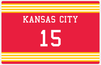 Thumbnail for Personalized Jersey Number Placemat - Kansas City - Triple Stripe -  View