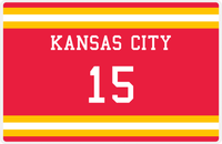 Thumbnail for Personalized Jersey Number Placemat - Kansas City - Single Stripe -  View