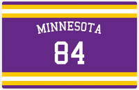 Thumbnail for Personalized Jersey Number Placemat - Arched Name - Minnesota - Single Stripe -  View