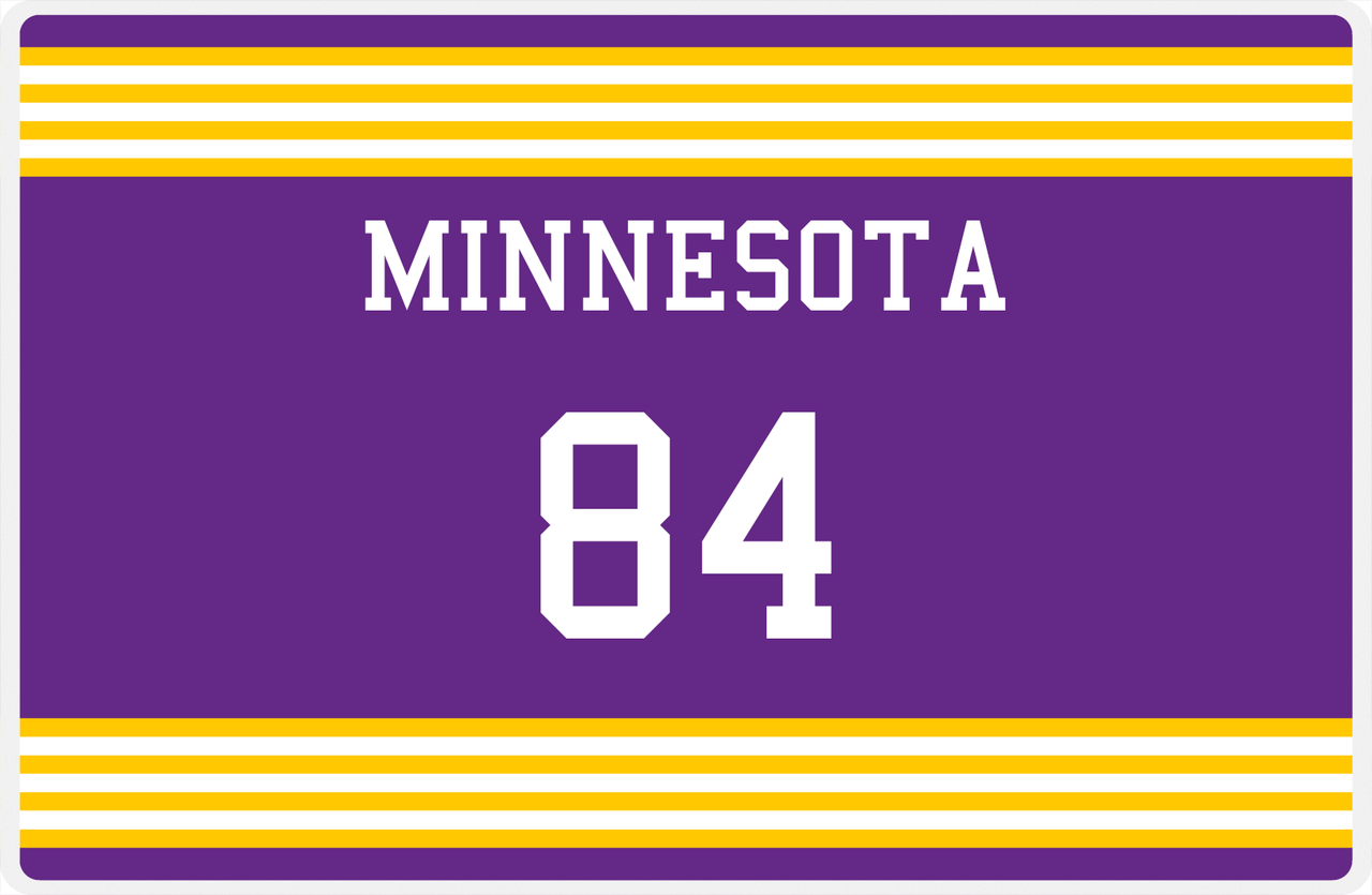 Personalized Jersey Number Placemat - Minnesota - Triple Stripe -  View