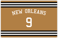 Thumbnail for Personalized Jersey Number Placemat - Arched Name - New Orleans - Double Stripe -  View
