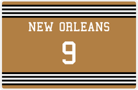 Thumbnail for Personalized Jersey Number Placemat - New Orleans - Triple Stripe -  View