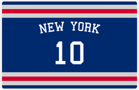 Thumbnail for Personalized Jersey Number Placemat - Arched Name - New York - Single Stripe -  View