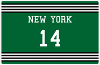 Thumbnail for Personalized Jersey Number Placemat - New York - Triple Stripe -  View