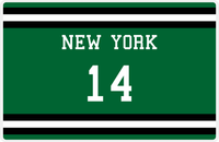 Thumbnail for Personalized Jersey Number Placemat - New York - Single Stripe -  View