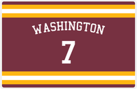 Thumbnail for Personalized Jersey Number Placemat - Arched Name - Washington - Single Stripe -  View