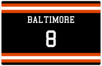 Thumbnail for Personalized Jersey Number Placemat - Baltimore - Triple Stripe -  View