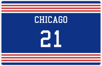 Thumbnail for Personalized Jersey Number Placemat - Chicago - Triple Stripe -  View