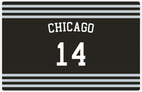 Thumbnail for Personalized Jersey Number Placemat - Arched Name - Chicago - Double Stripe -  View
