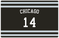 Thumbnail for Personalized Jersey Number Placemat - Arched Name - Chicago - Single Stripe -  View