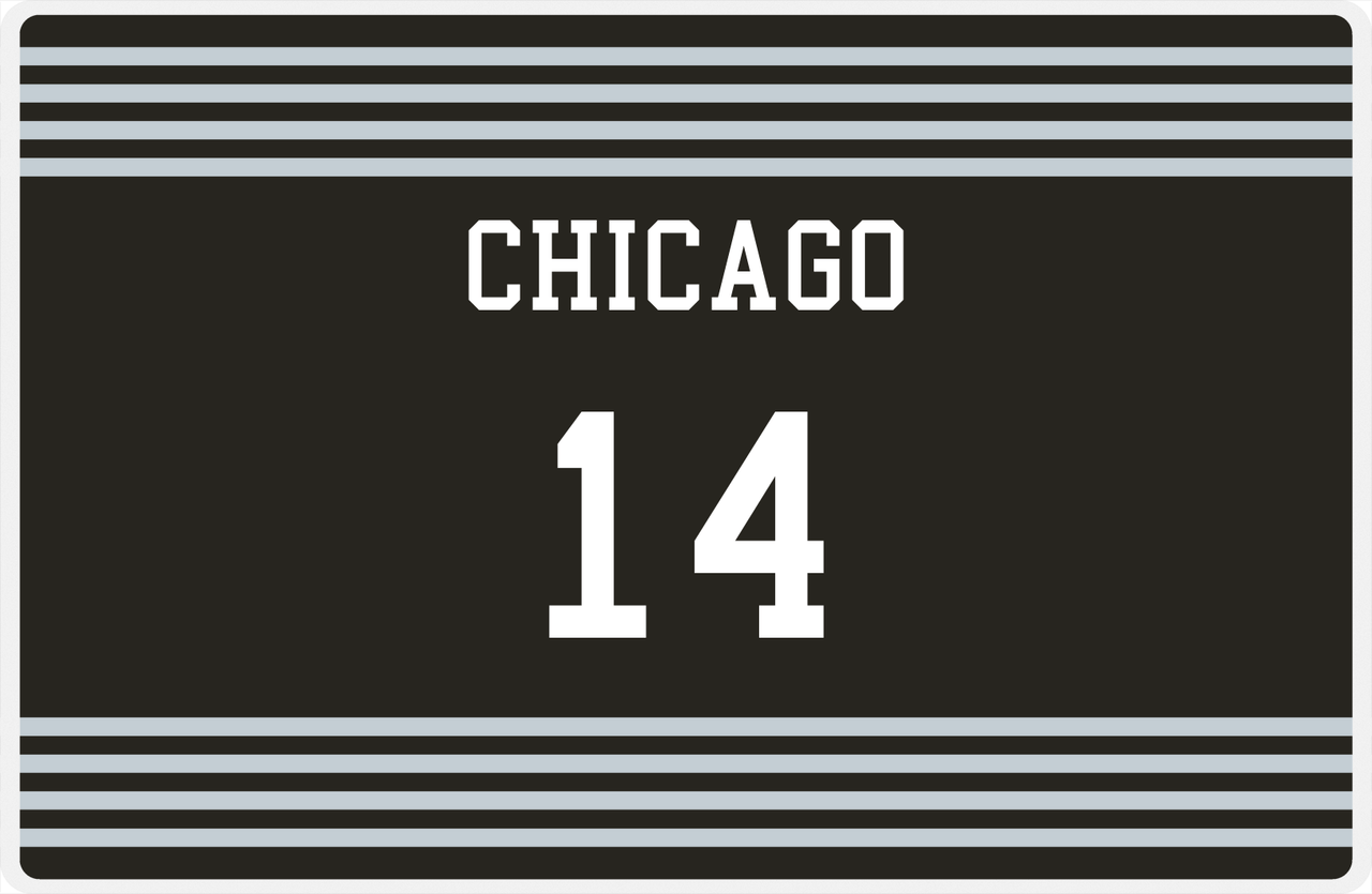 Personalized Jersey Number Placemat - Chicago - Triple Stripe -  View