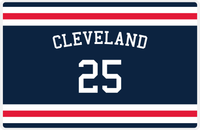 Thumbnail for Personalized Jersey Number Placemat - Arched Name - Cleveland - Single Stripe -  View