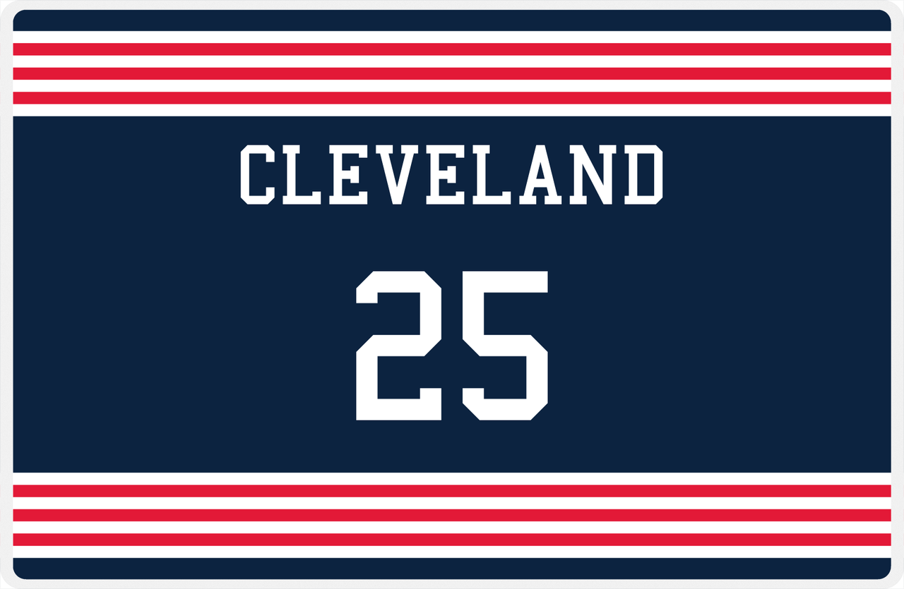 Personalized Jersey Number Placemat - Cleveland - Triple Stripe -  View