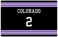 Thumbnail for Personalized Jersey Number Placemat - Colorado - Triple Stripe -  View