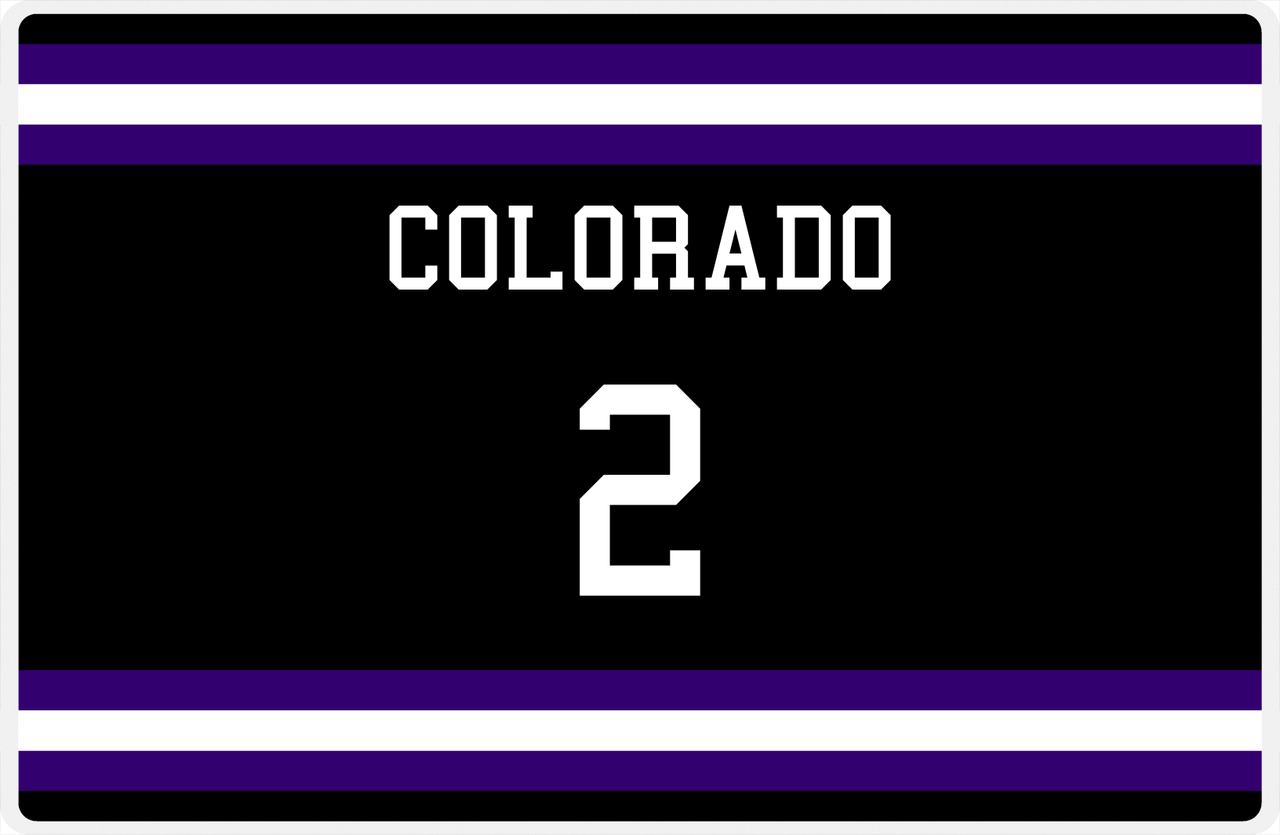 Personalized Jersey Number Placemat - Colorado - Single Stripe -  View