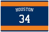 Thumbnail for Personalized Jersey Number Placemat - Arched Name - Houston - Double Stripe -  View