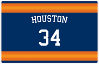Thumbnail for Personalized Jersey Number Placemat - Arched Name - Houston - Single Stripe -  View