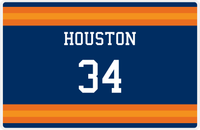 Thumbnail for Personalized Jersey Number Placemat - Houston - Single Stripe -  View
