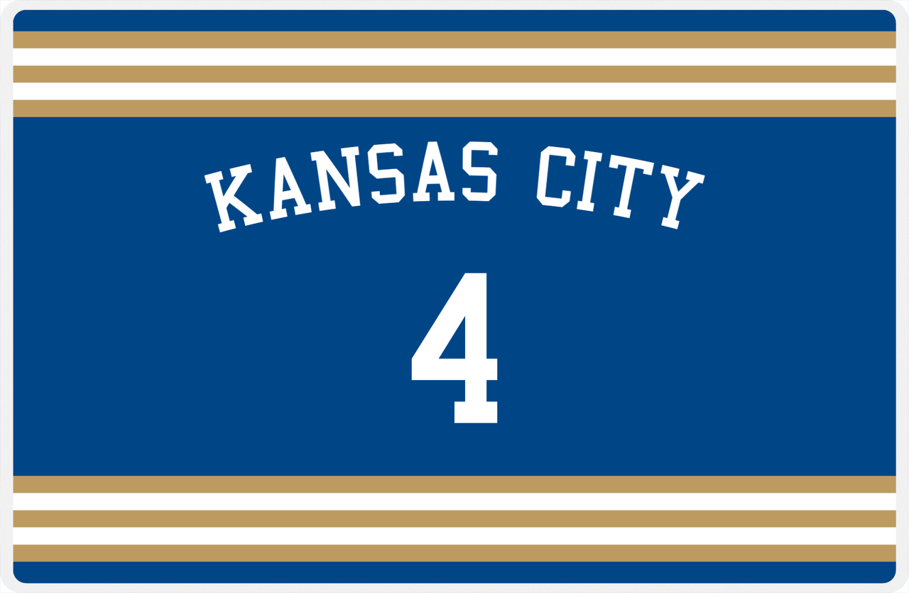 Personalized Jersey Number Placemat - Arched Name - Kansas City - Double Stripe -  View