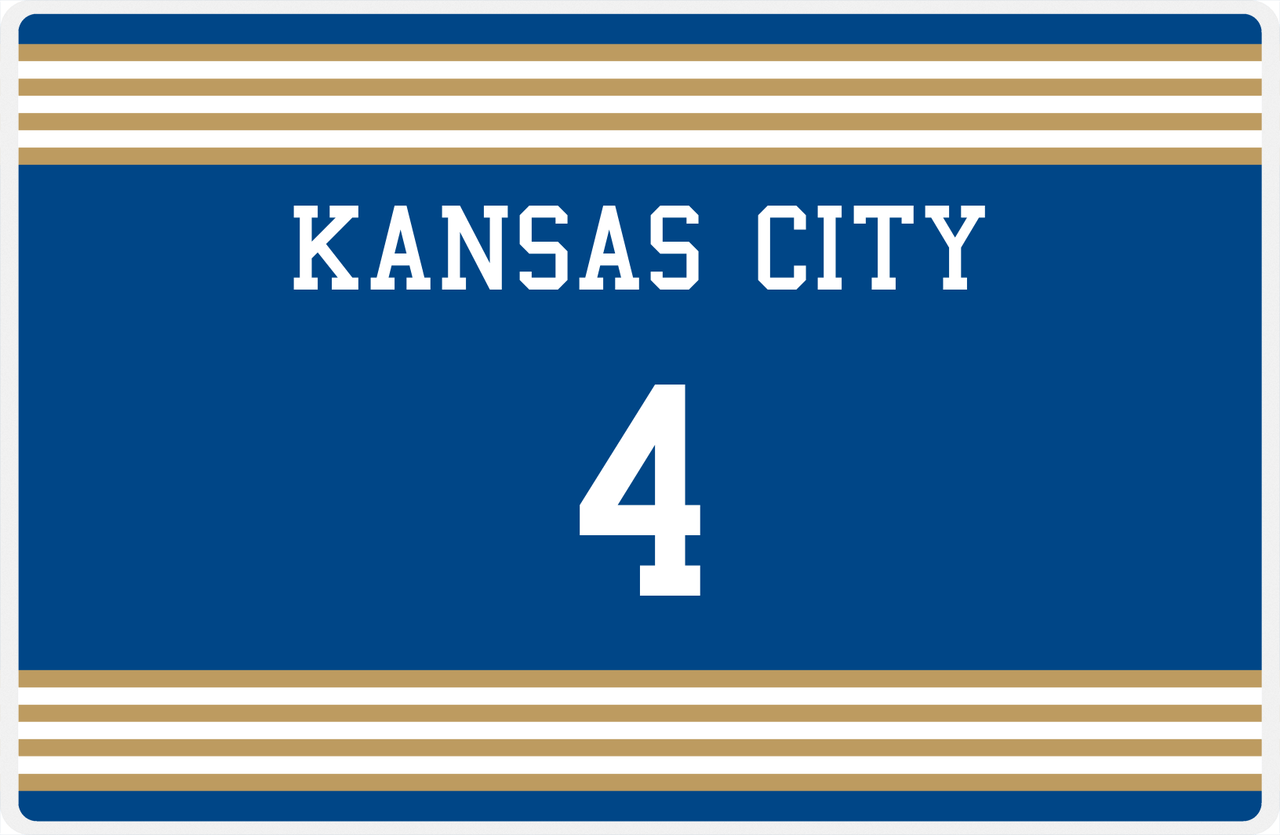 Personalized Jersey Number Placemat - Kansas City - Triple Stripe -  View