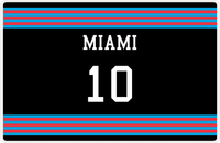 Thumbnail for Personalized Jersey Number Placemat - Miami - Triple Stripe -  View