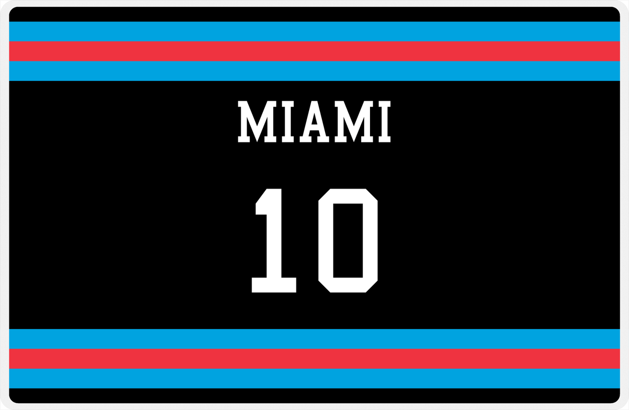 Personalized Jersey Number Placemat - Miami - Single Stripe -  View