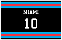 Thumbnail for Personalized Jersey Number Placemat - Miami - Single Stripe -  View