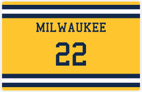 Thumbnail for Personalized Jersey Number Placemat - Milwaukee - Single Stripe -  View