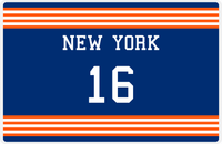 Thumbnail for Personalized Jersey Number Placemat - New York - Triple Stripe -  View