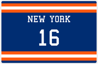 Thumbnail for Personalized Jersey Number Placemat - New York - Single Stripe -  View