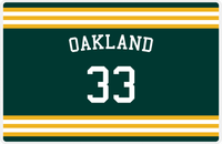 Thumbnail for Personalized Jersey Number Placemat - Arched Name - Oakland - Double Stripe -  View