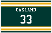 Thumbnail for Personalized Jersey Number Placemat - Oakland - Triple Stripe -  View