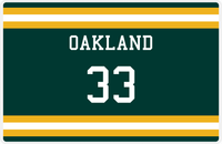 Thumbnail for Personalized Jersey Number Placemat - Oakland - Single Stripe -  View