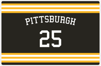 Thumbnail for Personalized Jersey Number Placemat - Arched Name - Pittsburgh - Double Stripe -  View