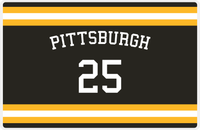 Thumbnail for Personalized Jersey Number Placemat - Arched Name - Pittsburgh - Single Stripe -  View