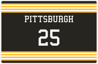 Thumbnail for Personalized Jersey Number Placemat - Pittsburgh - Triple Stripe -  View