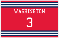 Thumbnail for Personalized Jersey Number Placemat - Washington - Double Stripe -  View