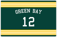 Thumbnail for Personalized Jersey Number Placemat - Arched Name - Green Bay - Triple Stripe -  View