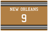 Thumbnail for Personalized Jersey Number Placemat - New Orleans - Double Stripe -  View