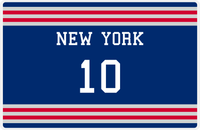 Thumbnail for Personalized Jersey Number Placemat - New York - Double Stripe -  View