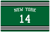 Thumbnail for Personalized Jersey Number Placemat - Arched Name - New York - Triple Stripe -  View