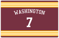 Thumbnail for Personalized Jersey Number Placemat - Arched Name - Washington - Triple Stripe -  View