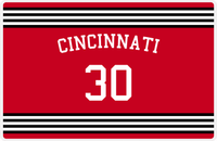 Thumbnail for Personalized Jersey Number Placemat - Arched Name - Cincinnati - Triple Stripe -  View