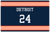 Thumbnail for Personalized Jersey Number Placemat - Detroit - Double Stripe -  View