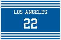 Thumbnail for Personalized Jersey Number Placemat - Los Angeles - Double Stripe -  View