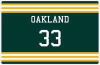 Thumbnail for Personalized Jersey Number Placemat - Oakland - Double Stripe -  View