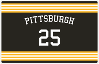 Thumbnail for Personalized Jersey Number Placemat - Arched Name - Pittsburgh - Triple Stripe -  View