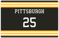 Thumbnail for Personalized Jersey Number Placemat - Pittsburgh - Double Stripe -  View