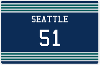 Thumbnail for Personalized Jersey Number Placemat - Seattle - Triple Stripe -  View
